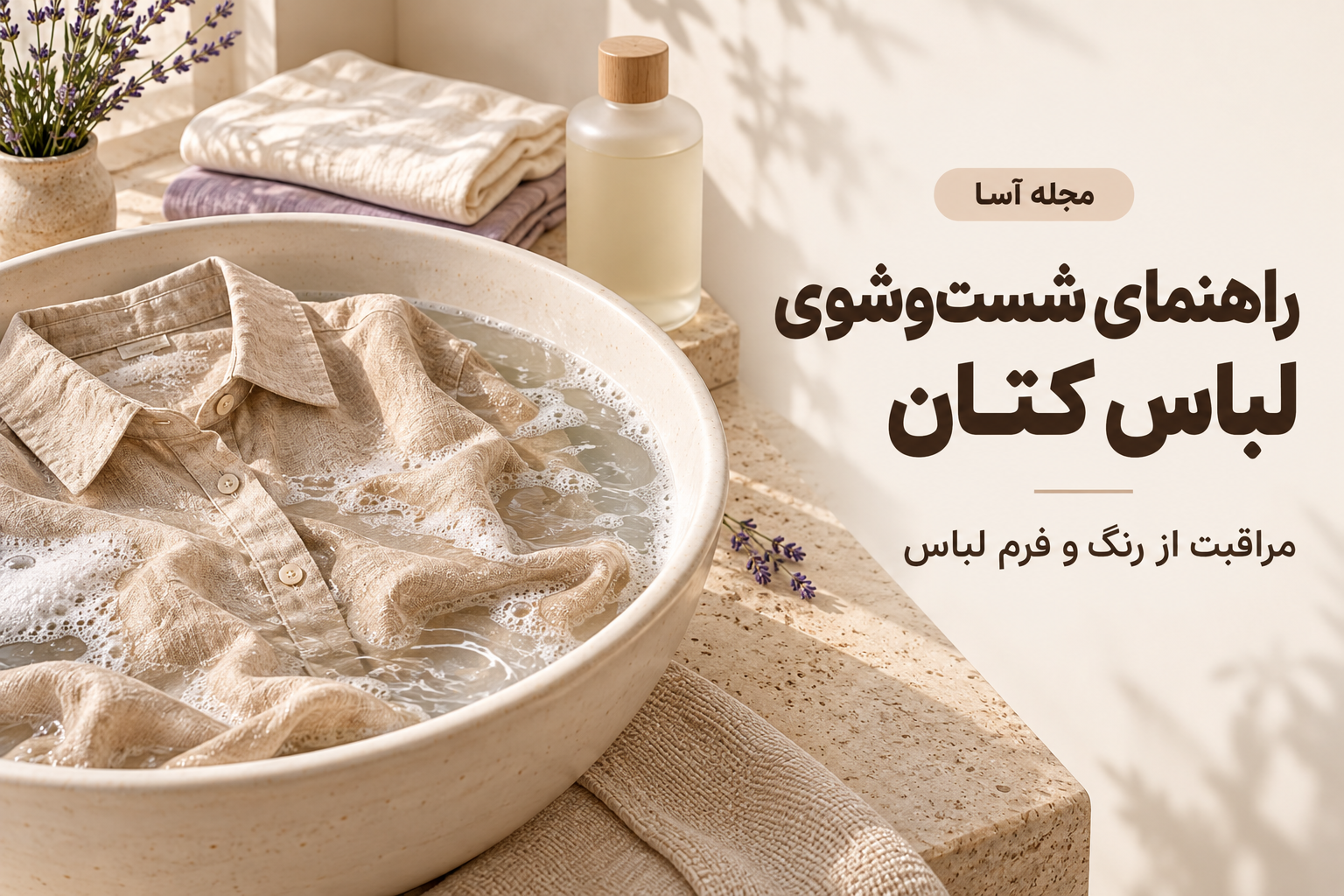نحوه شست‌وشوی لباس کتان؛ راهنمای کامل برای حفظ کیفیت و رنگ